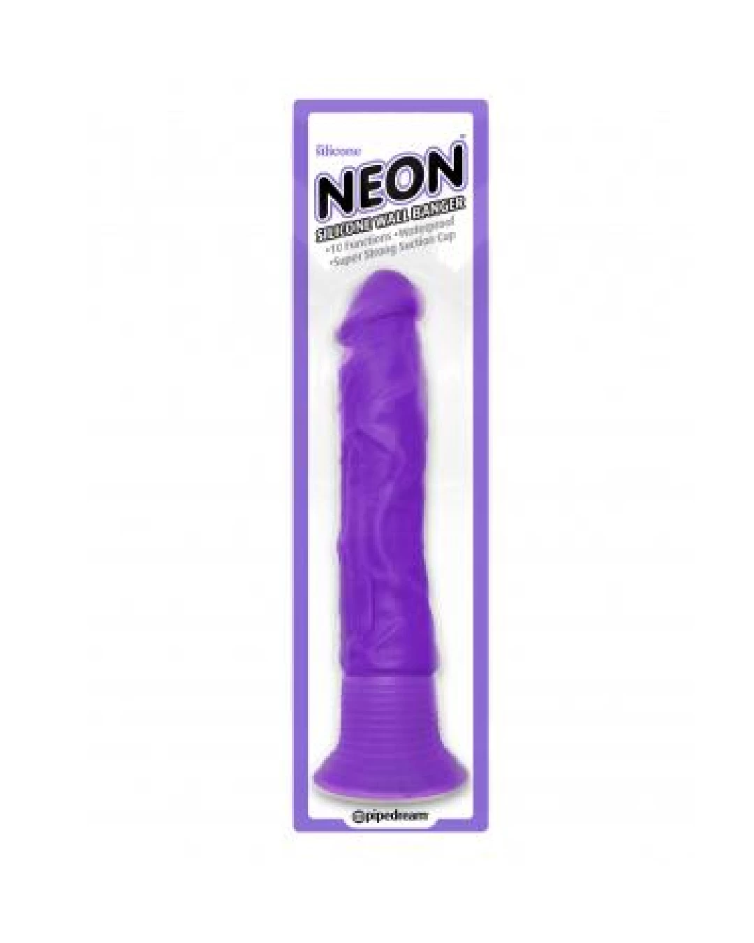 Neon Luv Touch Wall Banger Silicone Vibrating 7.5 Inch Dildo - Purple - Image 2
