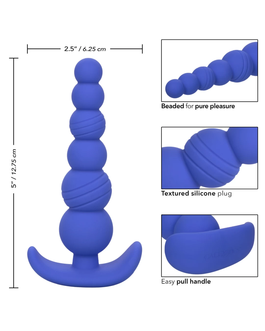 CalExotics Cheeky X-6 Purple Silicone Anal Beads - Image 3