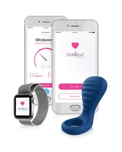 Nex 3 Interactive App Controlled Vibrating Cock Ring - Blue