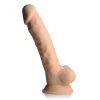 Fleshstixxx 8 Inch Vibrating Silicone Dildo With Balls - Vanilla