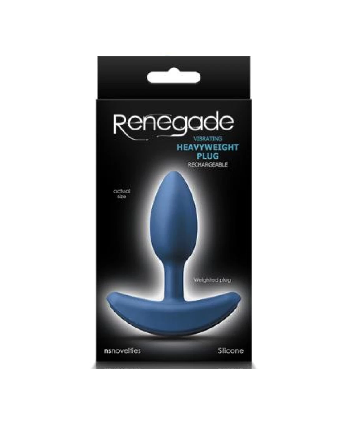 NS Novelties Renegade Vibrating Heavy Weight Blue Silicone Anal Plug - Image 2
