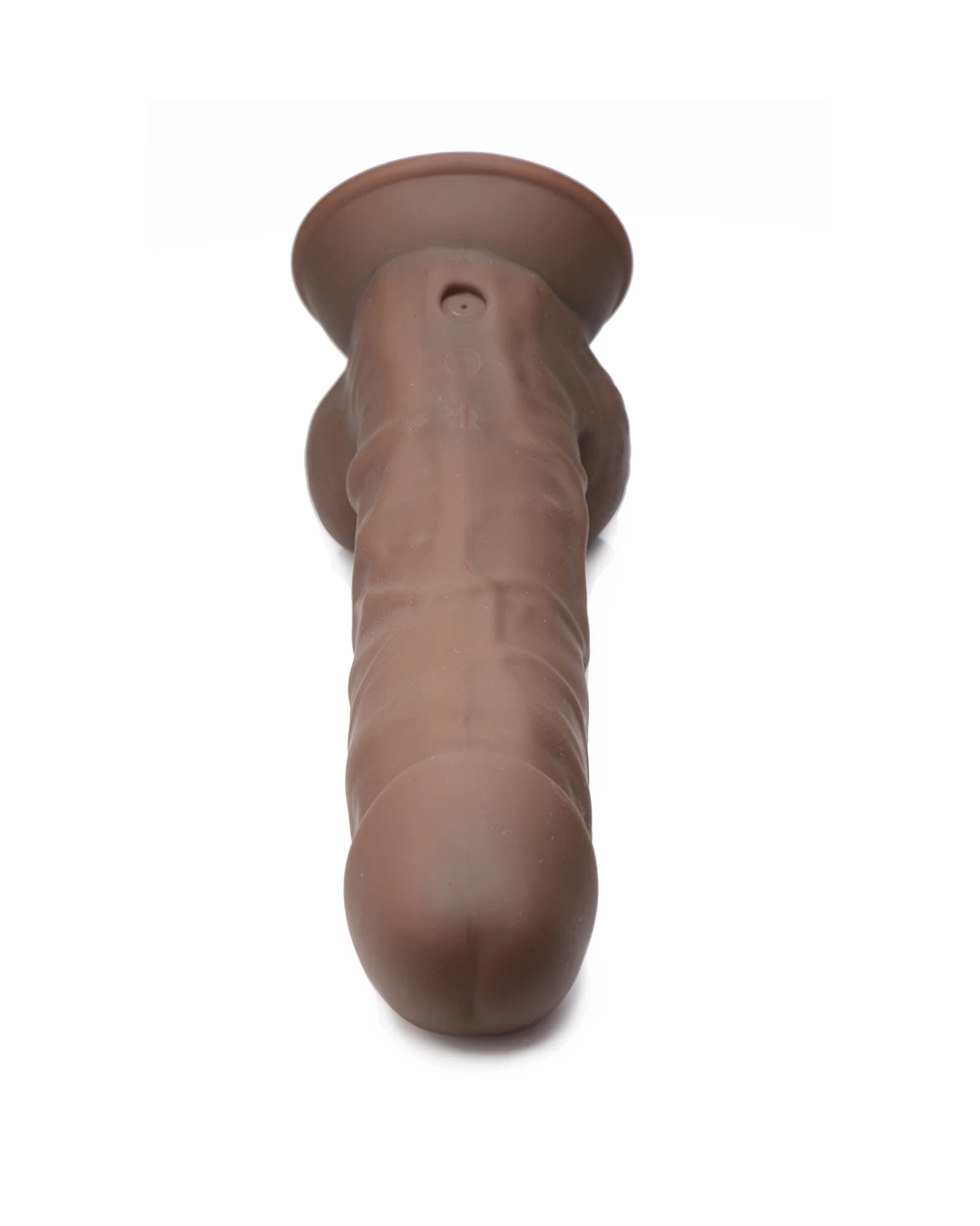 Fleshstixxx 8 Inch Vibrating Silicone Dildo With Balls - Chocolate - Image 3