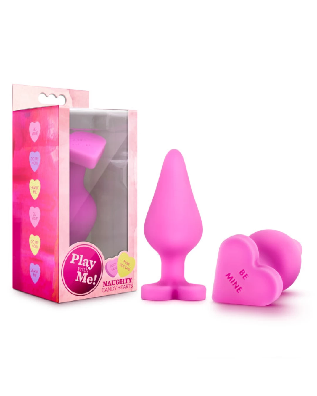 Blush Be Mine Naughty Candy Heart Butt Plug - Pink - Image 4