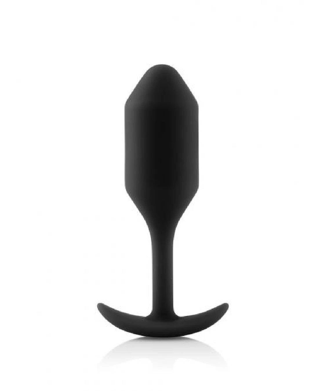 B-vibe Snug Plug 2 Weighted Silicone Butt Plug - 5 Oz - Black - Image 4