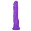 Neon Luv Touch Wall Banger Silicone Vibrating 7.5 Inch Dildo - Purple