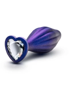 Blush Matrix Wavy Bling Butt Plug With Sparkly Heart Base