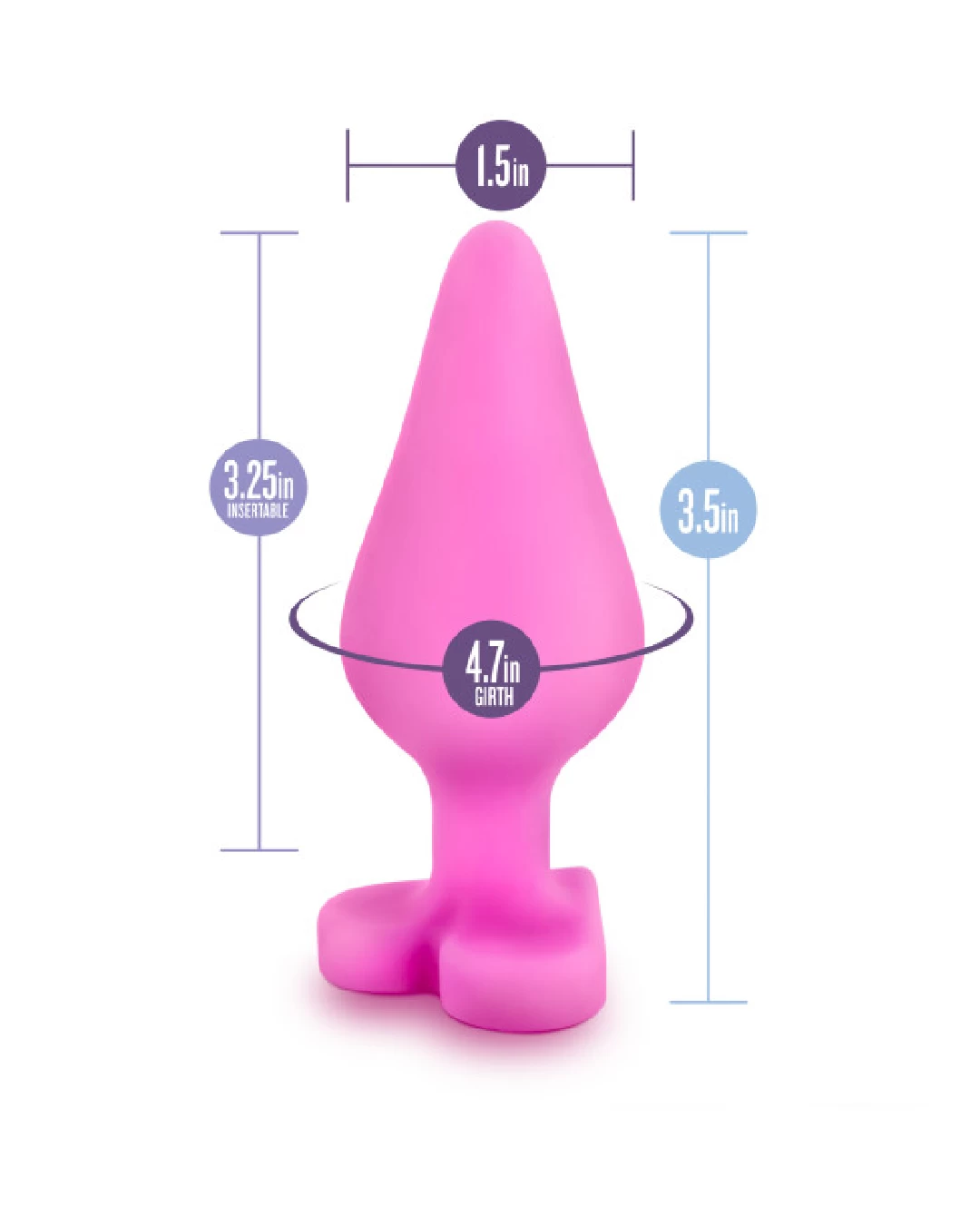 Blush Be Mine Naughty Candy Heart Butt Plug - Pink - Image 5