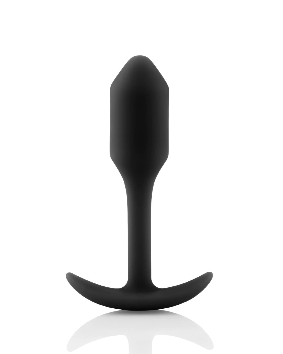 B-vibe Snug Plug 1 Weighted Silicone Butt Plug - 2 Oz - Black - Image 3