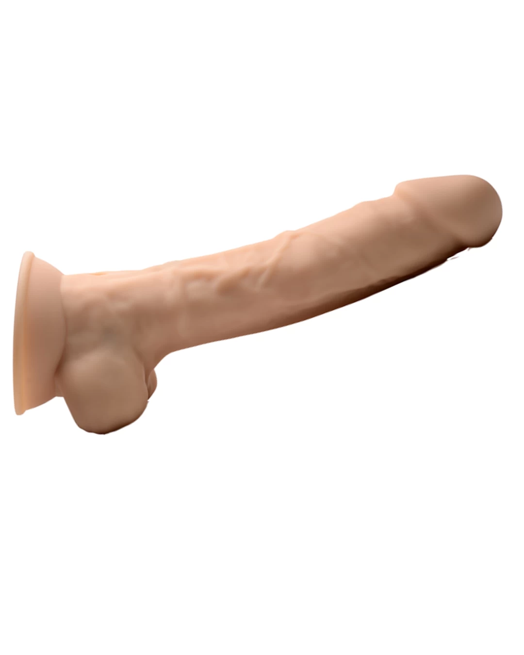 Fleshstixxx 8 Inch Vibrating Silicone Dildo With Balls - Vanilla - Image 4