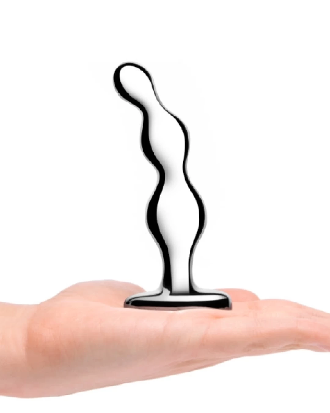 B-Vibe Stainless Steel Weighted Anal Beads For Prostate - Image 6