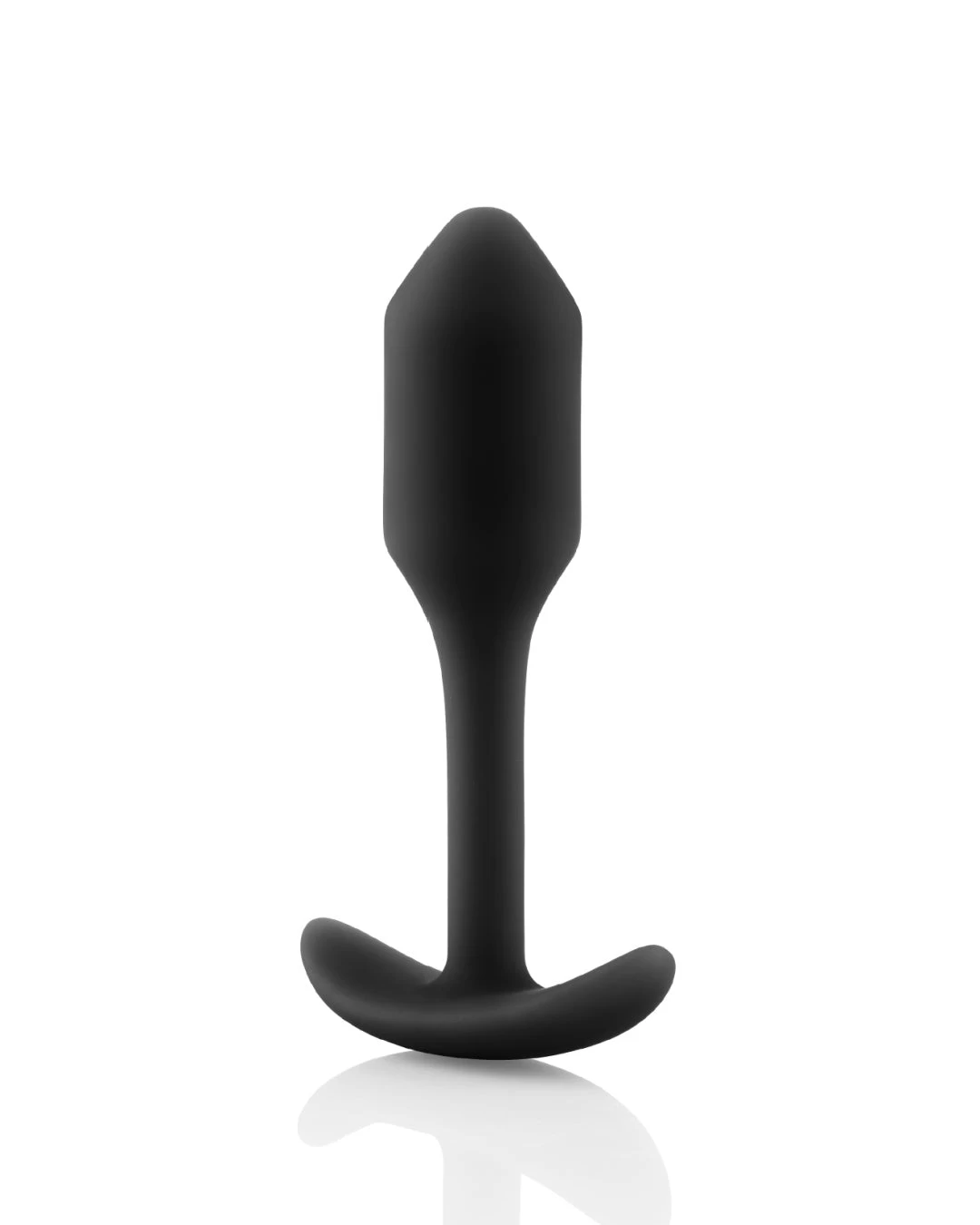 B-vibe Snug Plug 1 Weighted Silicone Butt Plug - 2 Oz - Black - Image 4