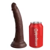 King Cock Elite 7" Vibrating Silicone Dual Density Dildo - Chocolate