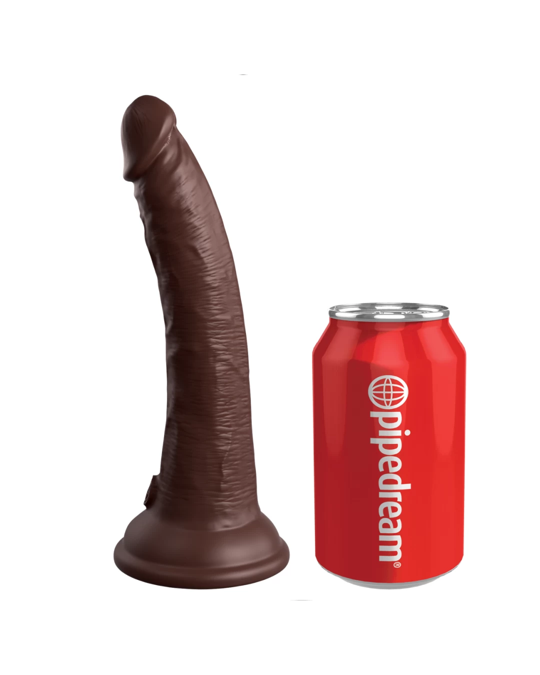 King Cock Elite 7" Vibrating Silicone Dual Density Dildo - Chocolate
