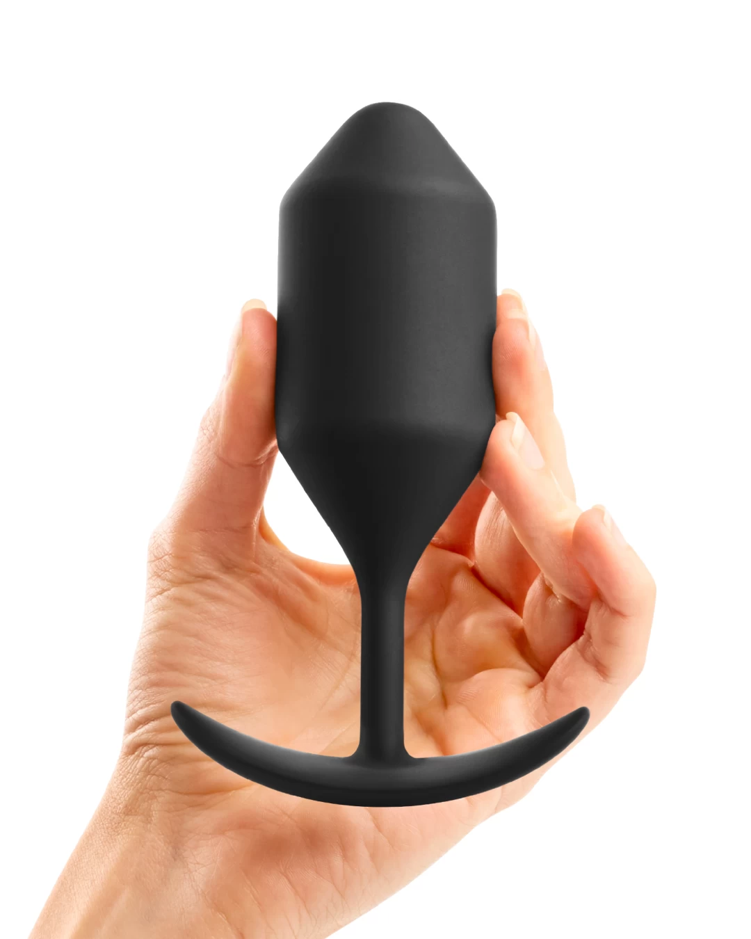 B-vibe Snug Plug 4 XL Weighted Silicone Butt Plug (9 Oz) - Black - Image 4