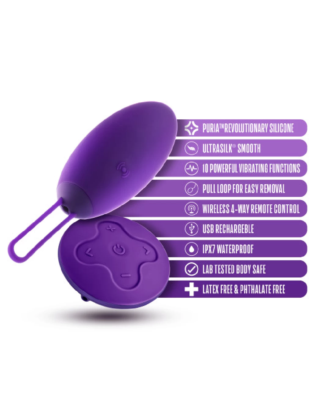 Blush Wellness Imara Vibrating Egg With Remote - Purple - Image 7