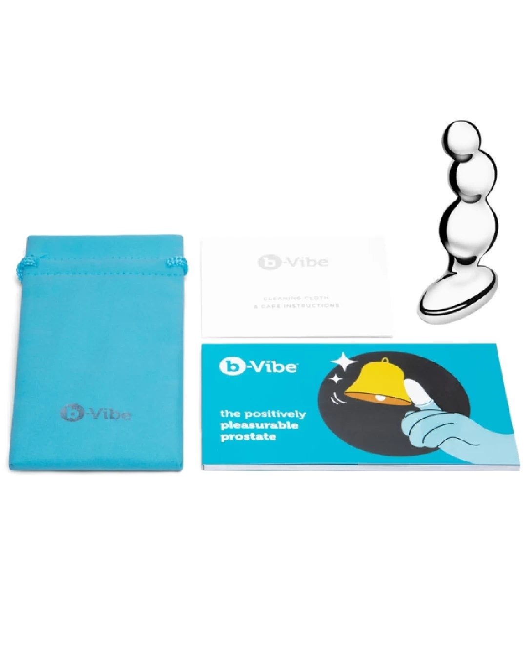 B-Vibe Stainless Steel Weighted Anal Beads For Prostate - Image 7