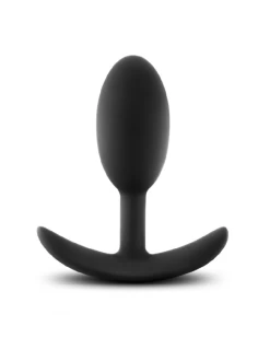 Blush Luxe Medium Wearable Silicone Vibra Slim Plug - Black