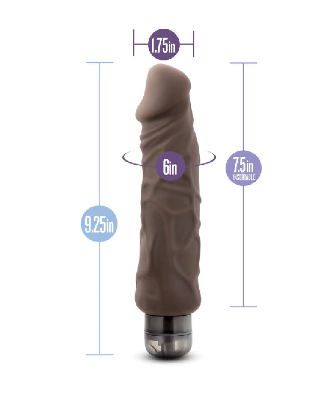 Blush Home Wrecker Dual Density Vibrating Dildo - Chocolate - Image 2