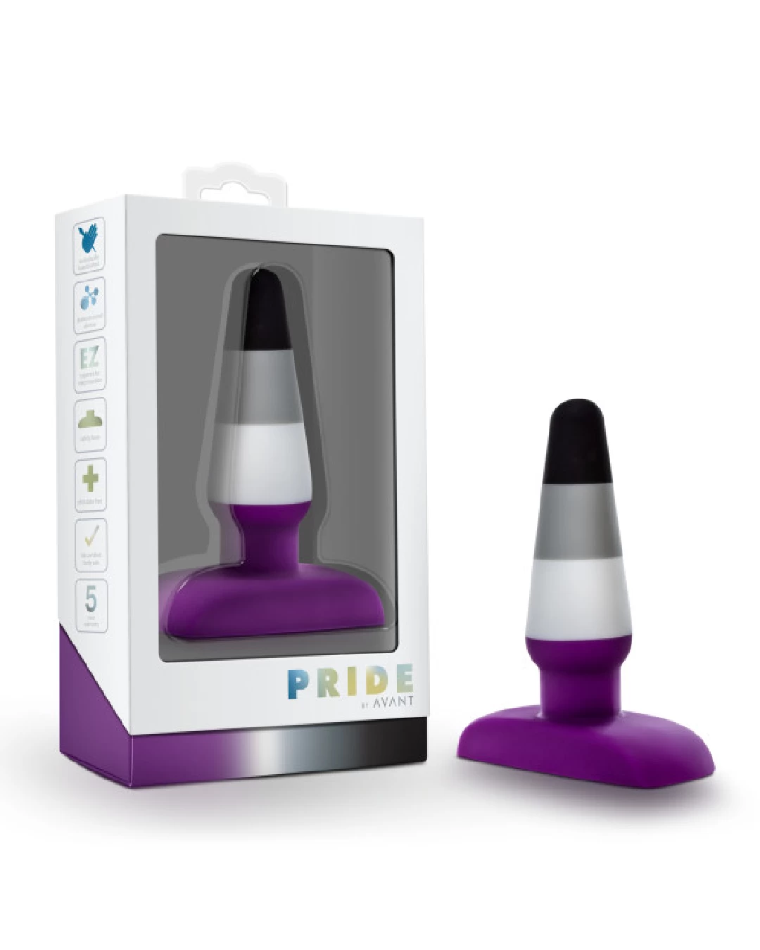 Blush Ace Asexual Pride Silicone Butt Plug - Image 5