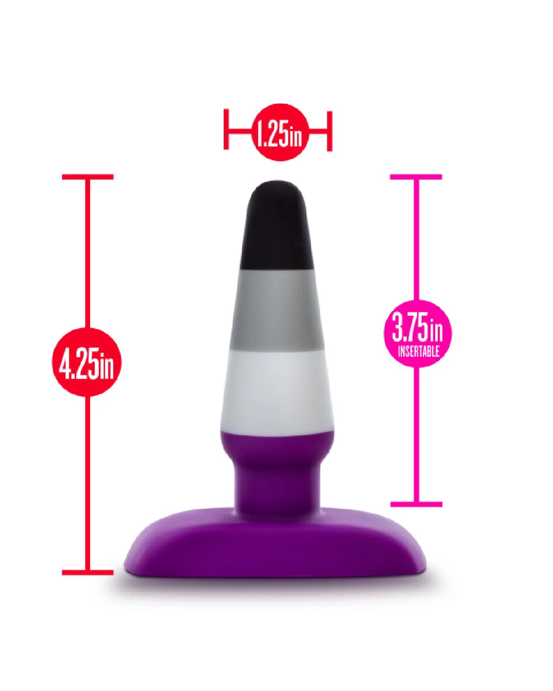 Blush Ace Asexual Pride Silicone Butt Plug - Image 4