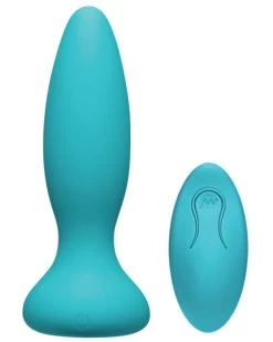 Doc Johnson A-Play Thrust Adventurous Anal Plug With Remote - Teal