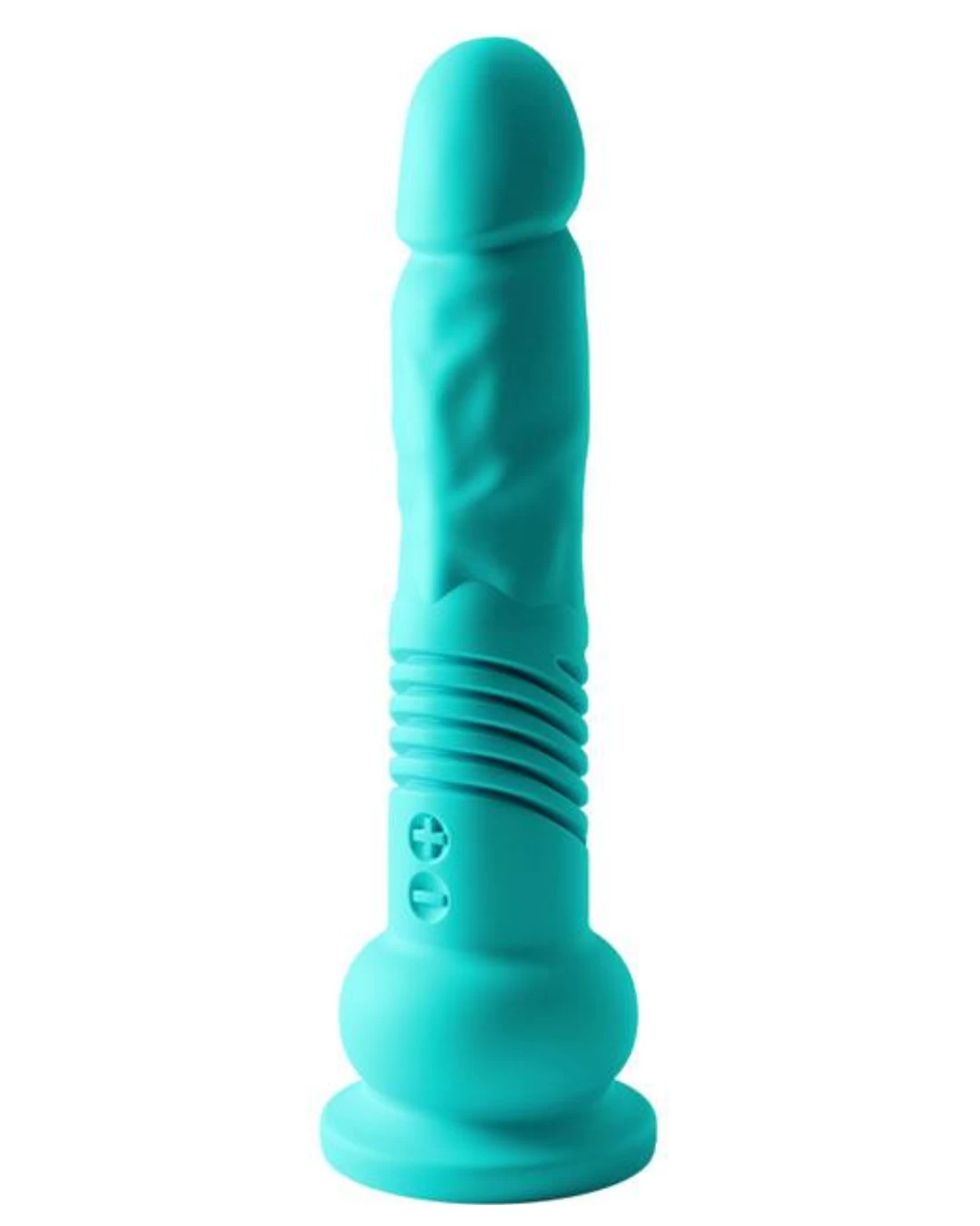 The Velvet Mini Teddy Powerful Thrusting Silicone Dildo - Mint Green
