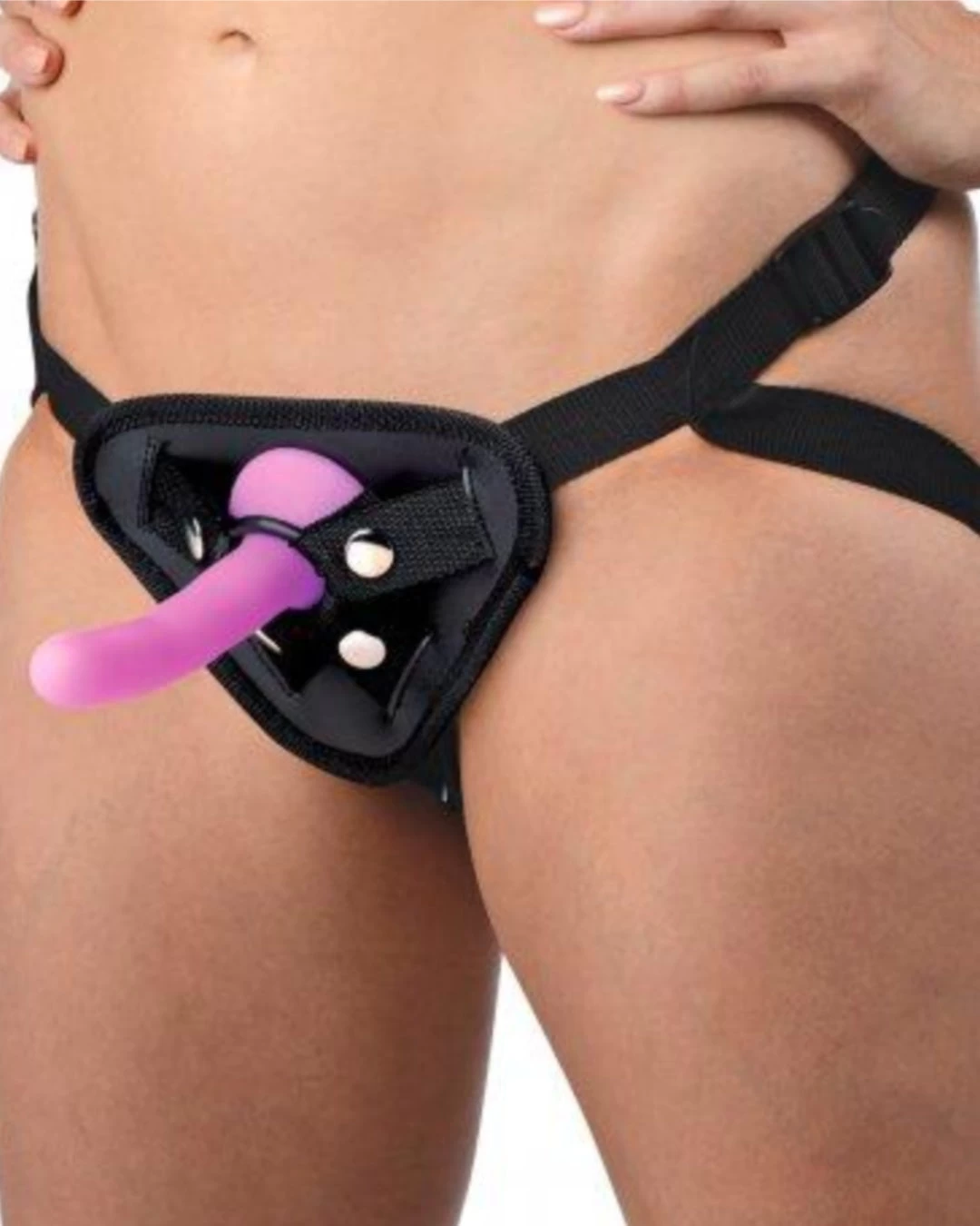 XR Brands Double-G Deluxe Vibrating Silicone Dildo & Strap-on Harness
