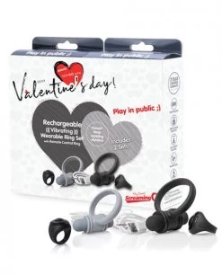 Screaming O Valentine Double Cock Ring And Bullet Vibrator Remote Set
