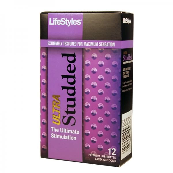 Lifestyles Ultra Studded Latex Condoms 12 Count