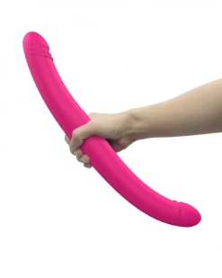 Orgasmic Double Duo 16.5 Inch Vibrating, Thrusting Pink Dildo