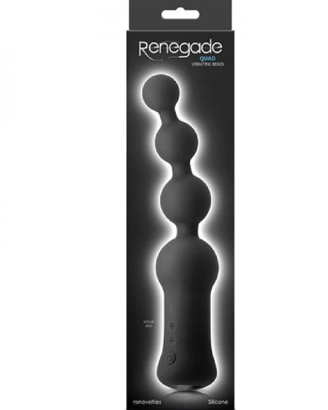NS Novelties Renegade Quad Powerful Black Silicone Vibrating Anal Beads - Image 2