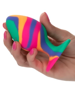 CalExotics Cheeky Tie Dye Silicone Butt Plug With Suction Cup - Large