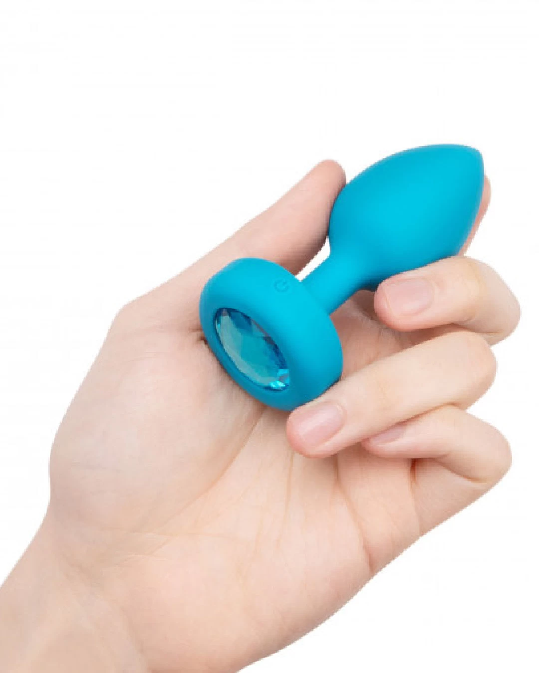 B-vibe Vibrating Jewel Anal Plug S/M - Aqua - Image 2