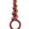 Blush Matrix Soft Silicone Spiral Anal Beads With Finger Loop