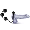 Blush Anal Adventures Silicone Anal Beads With Vibrating Cock Ring