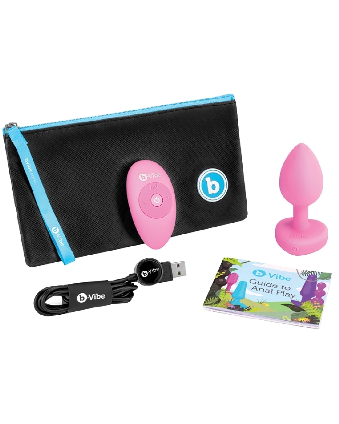 B-vibe Vibrating Heart Shaped Jewel Anal Plug S/M - Pink - Image 7