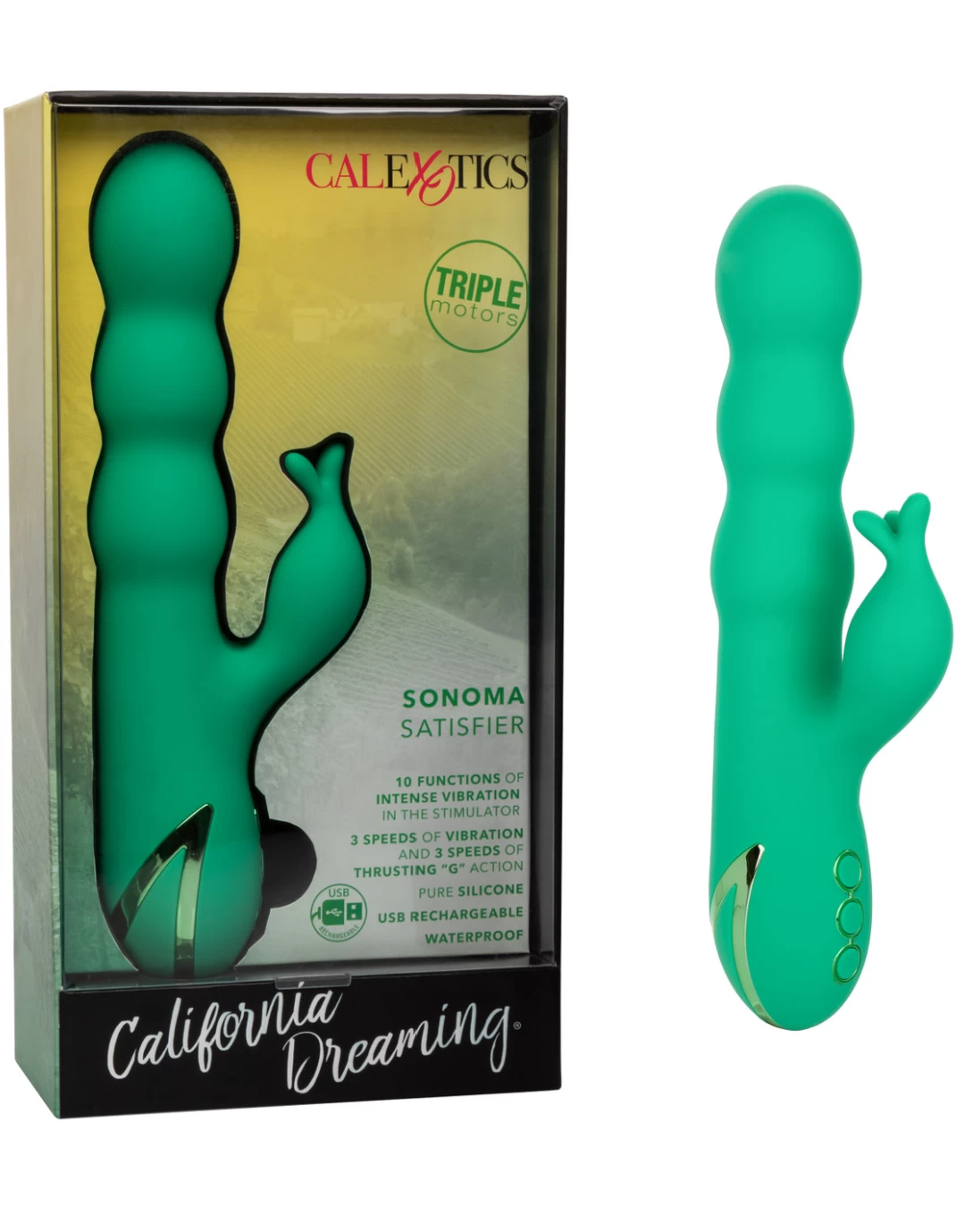CalExotics California Dreaming Sonoma Satisfier Dual Stimulation Vibrator - Image 3