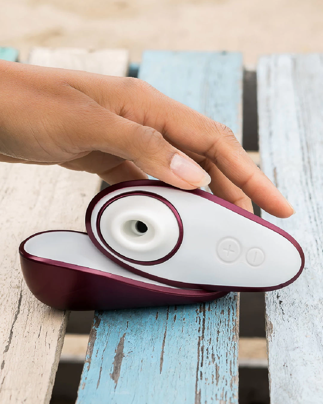 Womanizer Liberty Pleasure Air Travel Sized Clitoral Stimulator - Red Wine