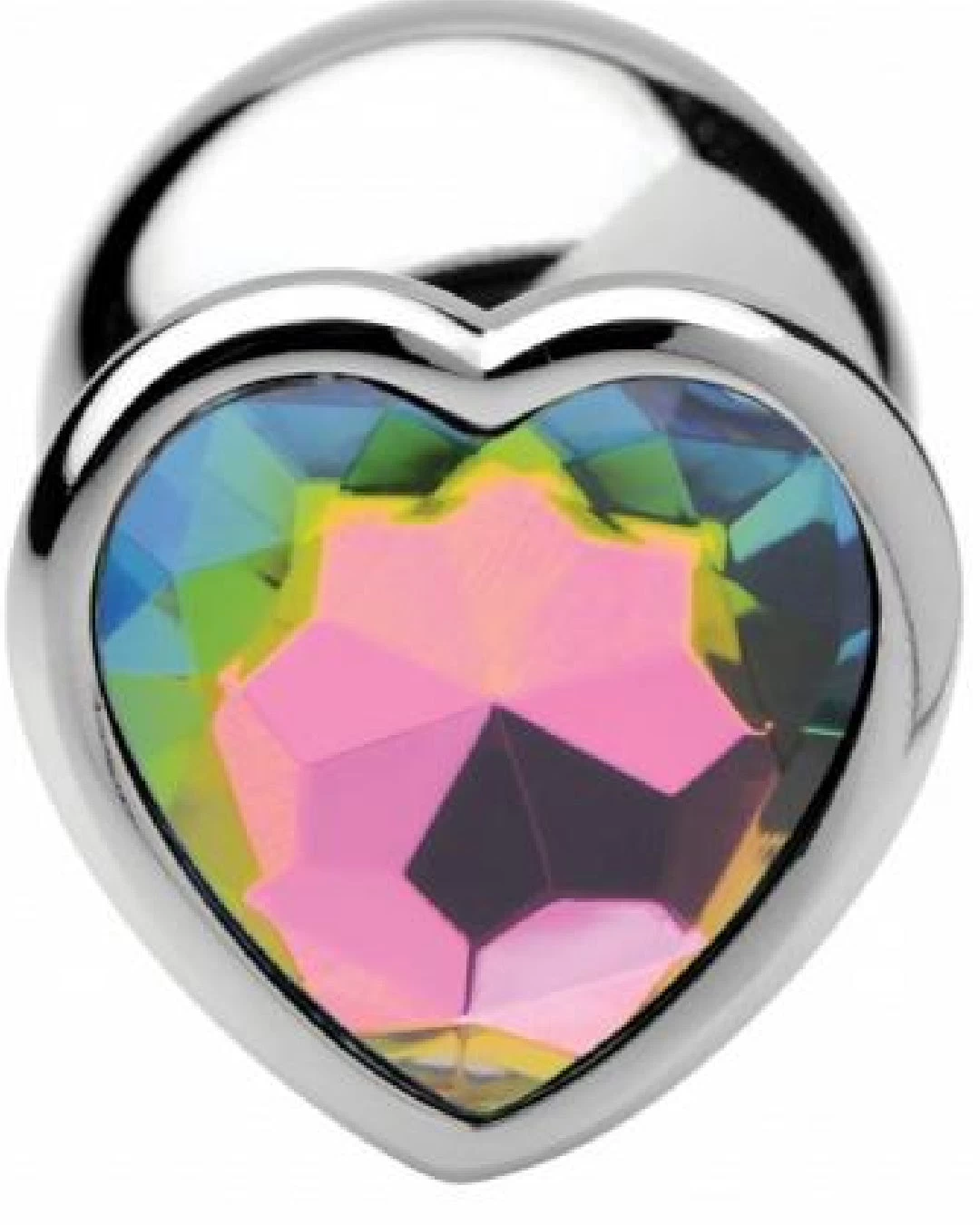 XR Brands Booty Sparks Rainbow Prism Heart Gem Anal Plug - Small - Image 4