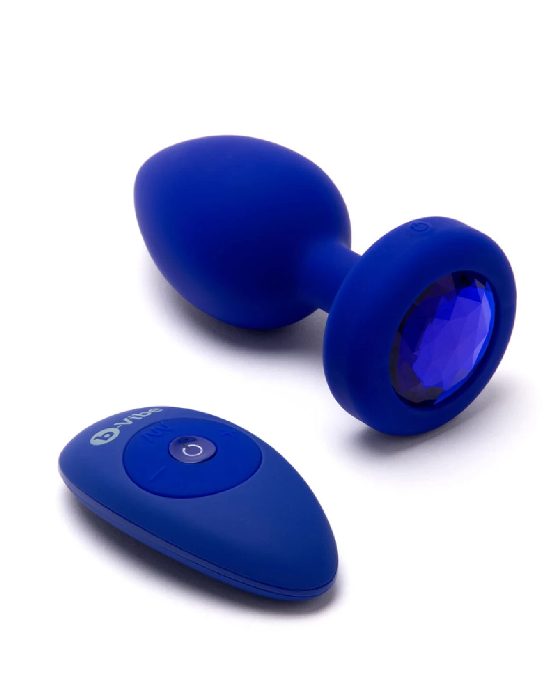 B-vibe Vibrating Jewel Anal Plug L/XL - Sapphire Blue - Image 5