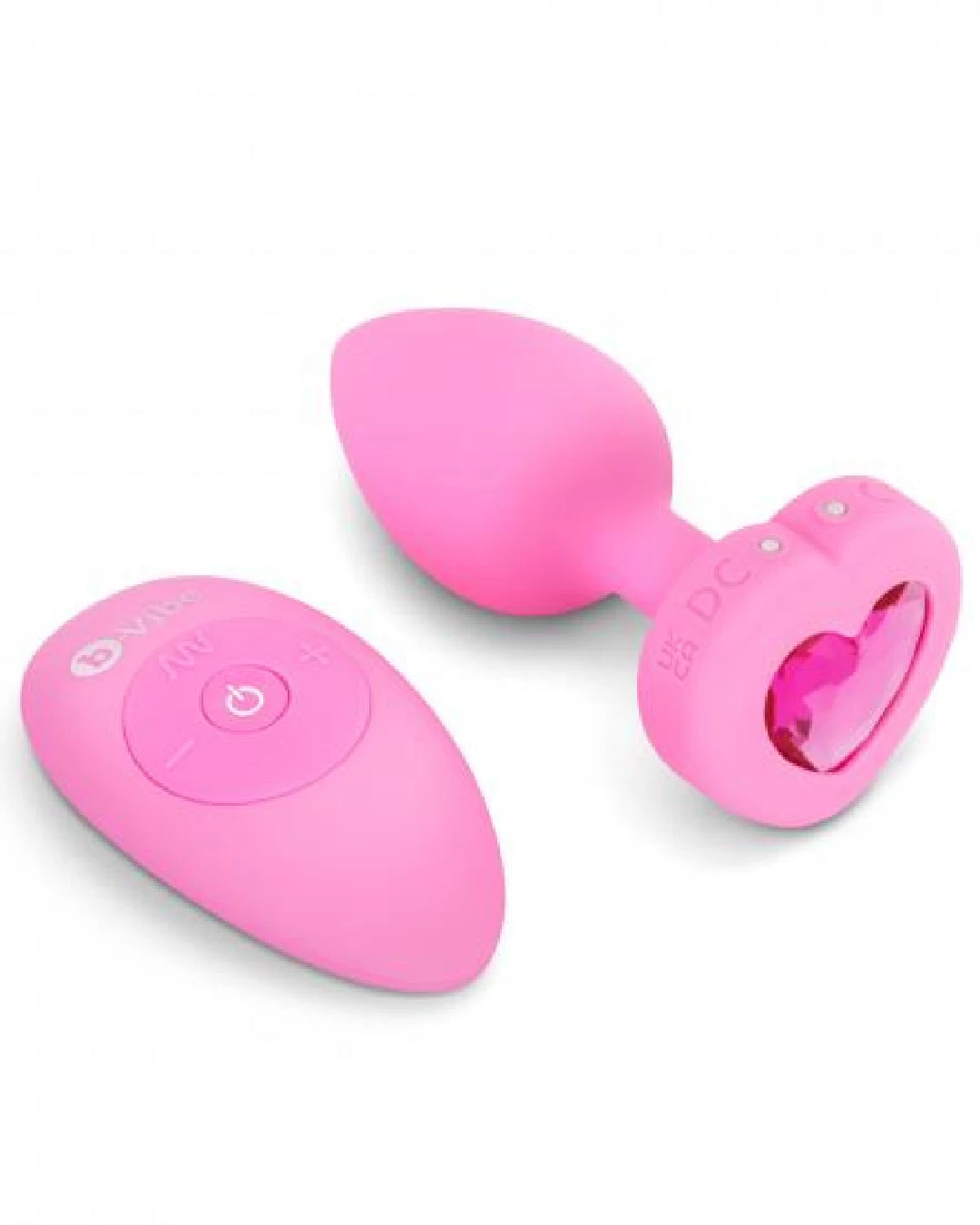 B-vibe Vibrating Heart Shaped Jewel Anal Plug S/M - Pink - Image 5