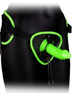 Shots Glow In The Dark Strap-on Corset Harness & Dildo Set