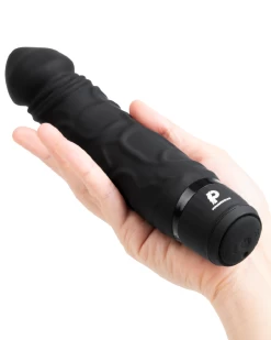 Powercocks 6.5 Inch Realistic Vibrating Dildo - Black