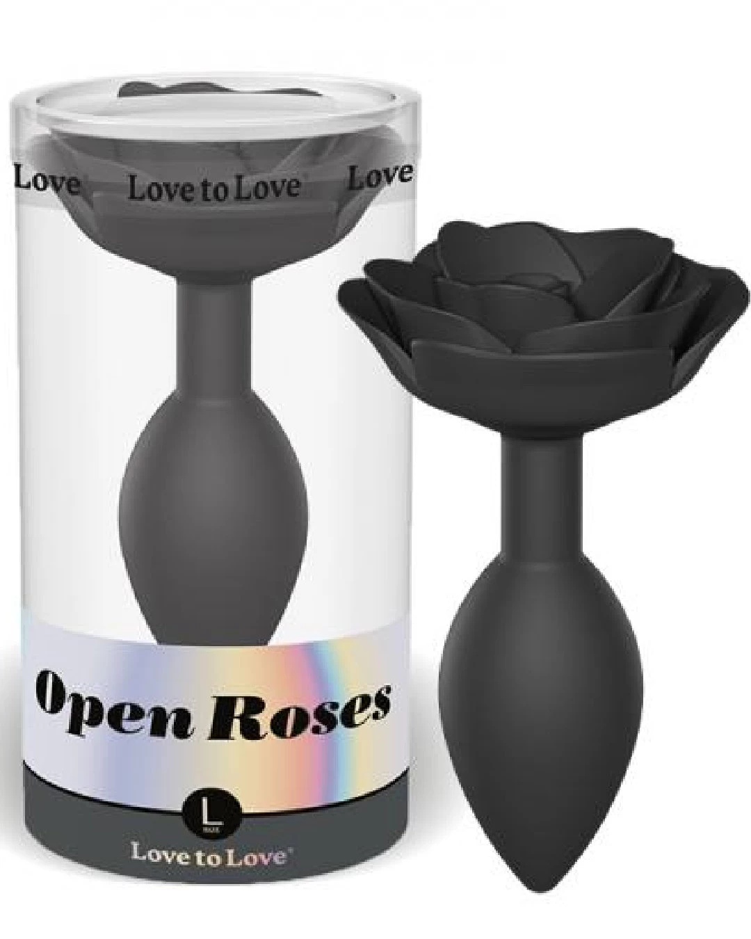 Open Roses Large Black Silicone Flower Butt Plug - Image 3
