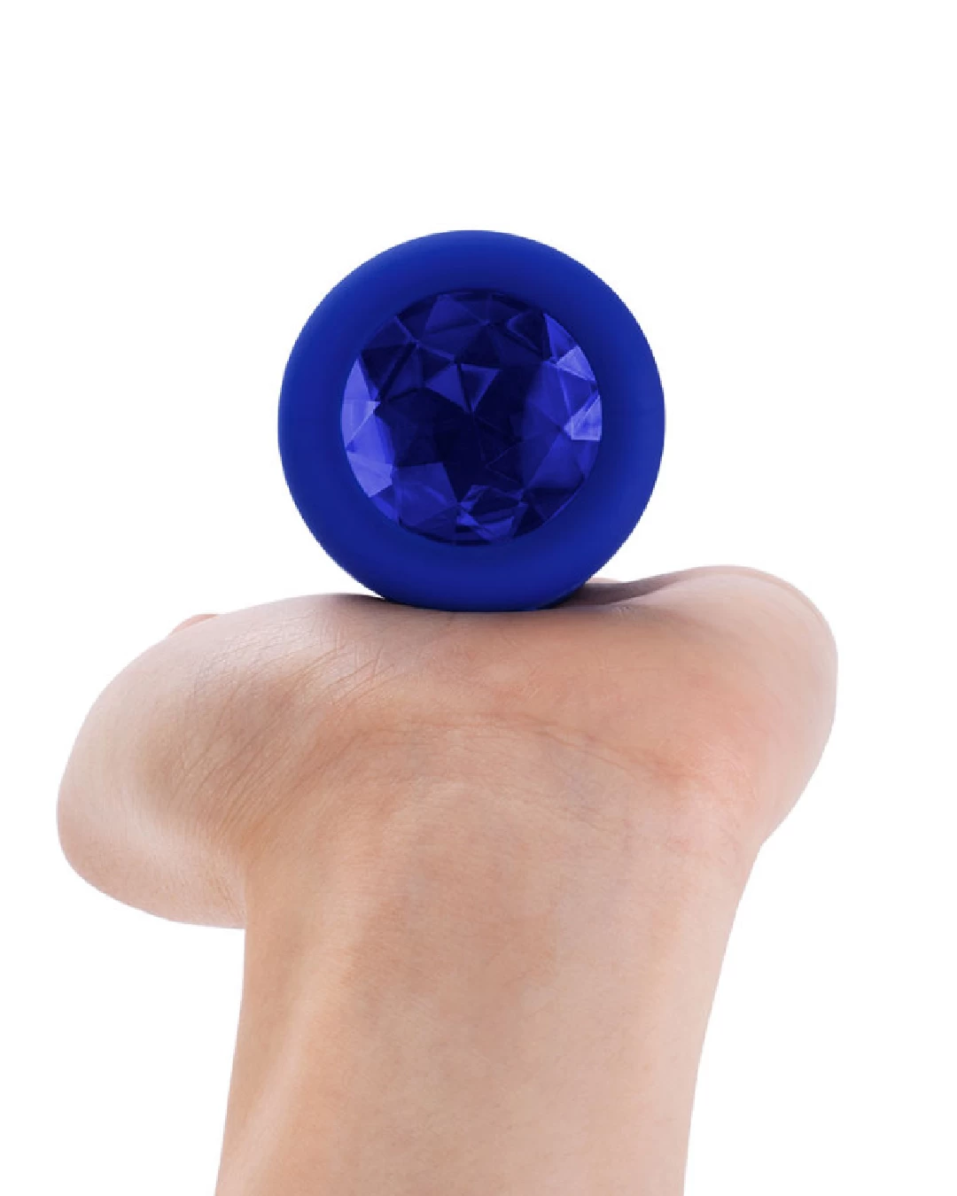 B-vibe Vibrating Jewel Anal Plug L/XL - Sapphire Blue - Image 6