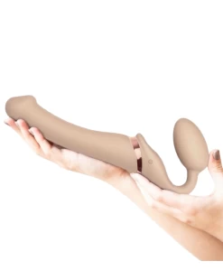 Lovely Planet Vibrating Strapless Strap-on Vanilla - Medium