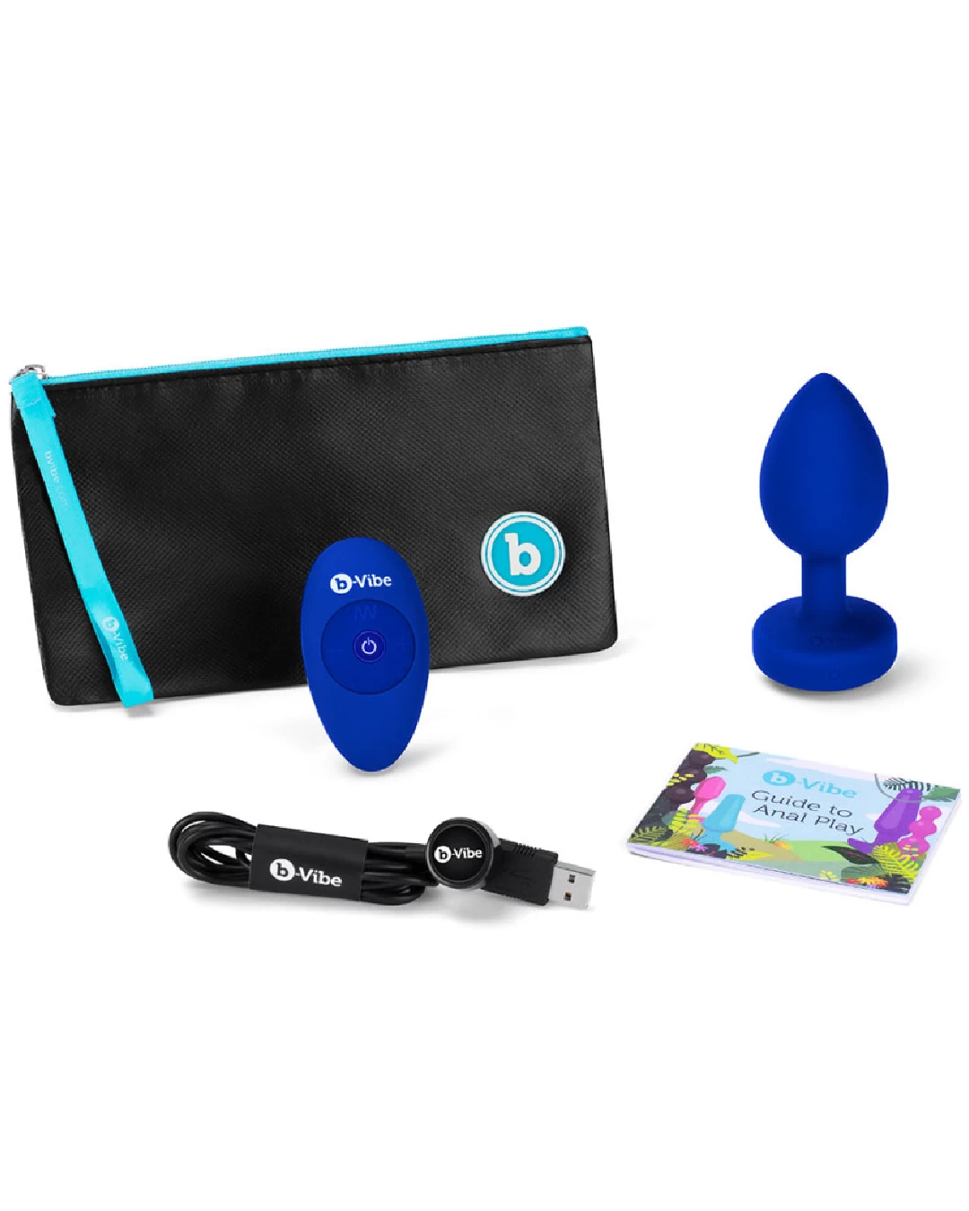 B-vibe Vibrating Jewel Anal Plug L/XL - Sapphire Blue - Image 7