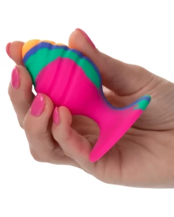 CalExotics Cheeky Swirl Tie Dye Butt Plug With Suction Cup - Medium