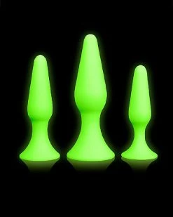 Shots Glow In The Dark 3 Piece Butt Plug Set