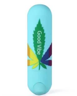 Jessi 420 Super Charged Teal Hemp Leaf Bullet Vibrator